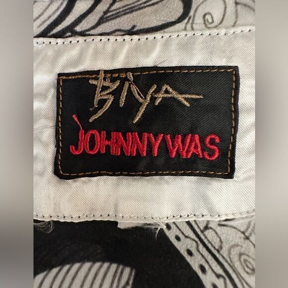 Johnny Was Biya Black Floral Silk Maxi Dress in Black and White Yellow Size L - Picture 11 of 13